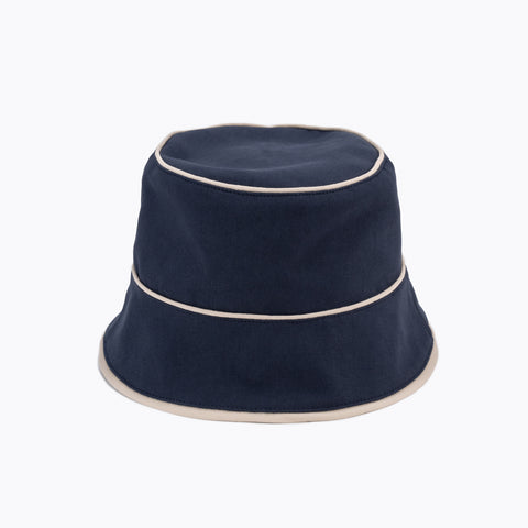 Contrast Piping Cotton Bucket Hat