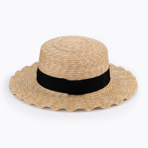 Wavy Brim Straw Hat