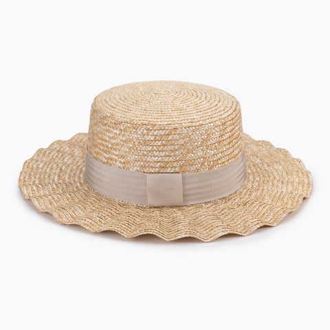 Wavy Brim Straw Hat