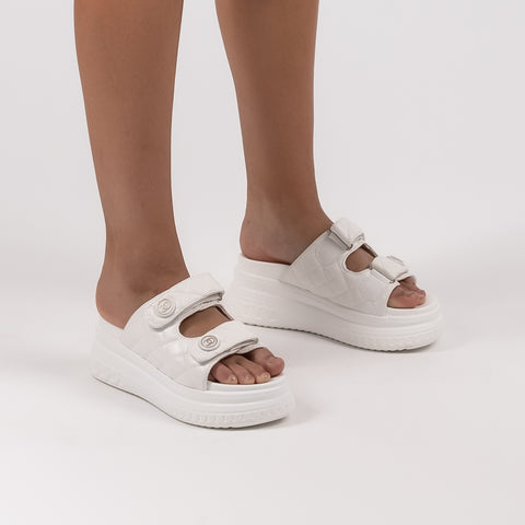 Quilted Velcro Platform Sandal