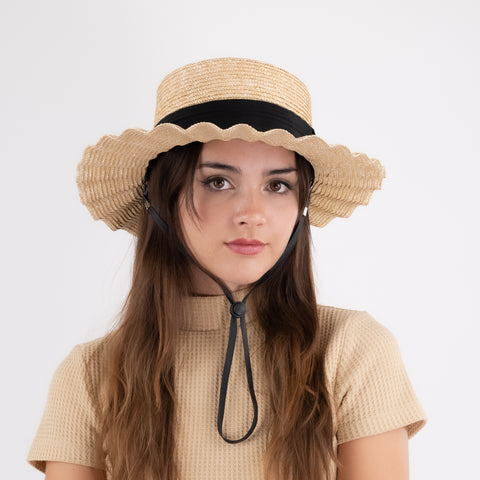 Wavy Brim Straw Hat