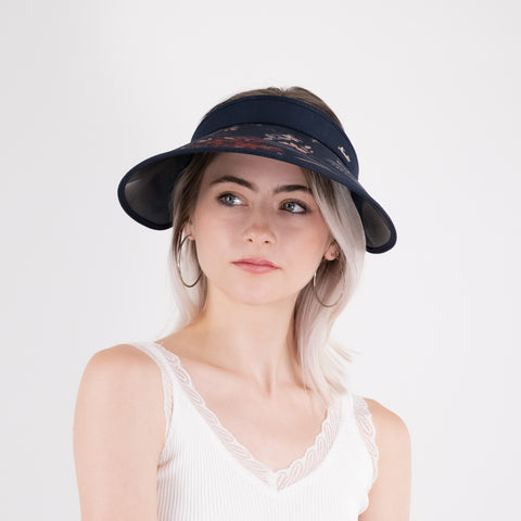 Floral Wide Brim Sun Visor