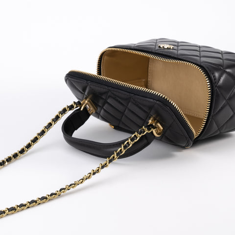 Box Leather Quilted Mini Shoulder Bag