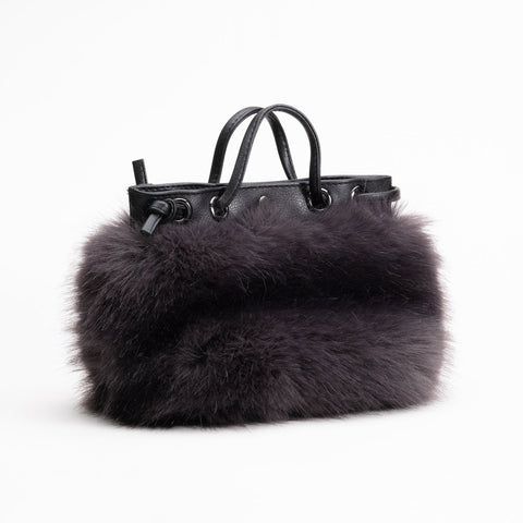 Faux Fur Leather Handbag