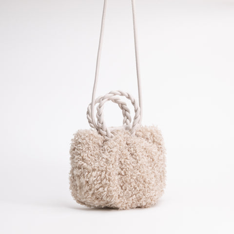 Faux Shearling Braid Handbag