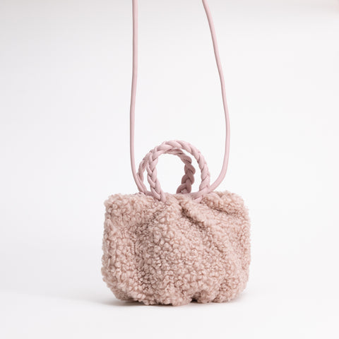 Faux Shearling Braid Handbag