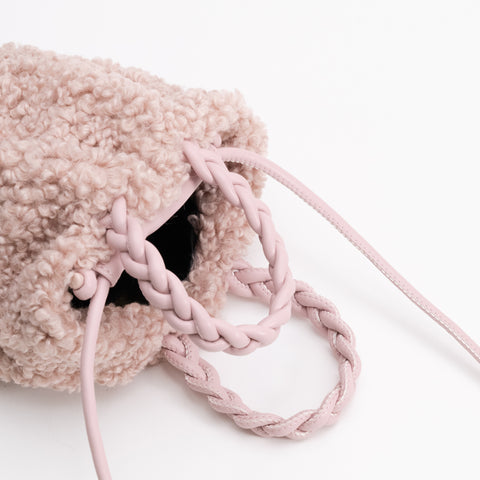Faux Shearling Braid Handbag