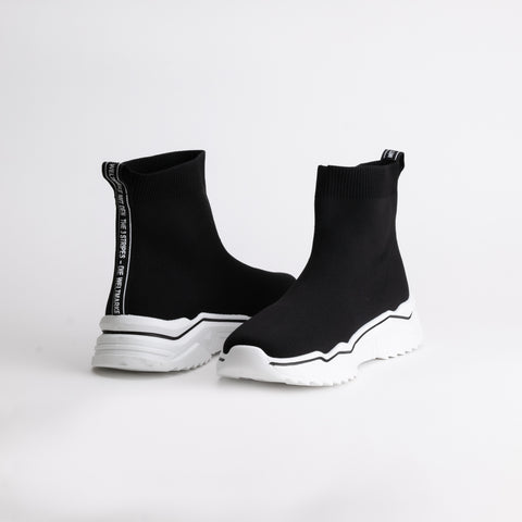 Women Fabric Knit Sock High Top Ankle Sneakers