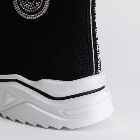 Women Fabric Knit Sock High Top Ankle Sneakers