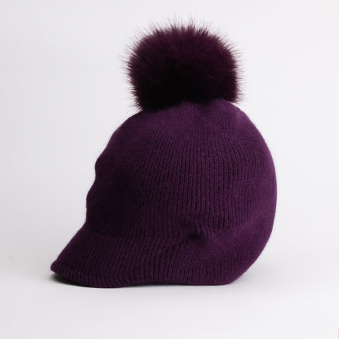 Women Wool Knit Pom Pom Cap Sports Golf Ski Winter Hat